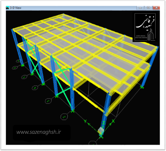 طراحی سازه استخر سرپوشیده به دهانه 15 متر